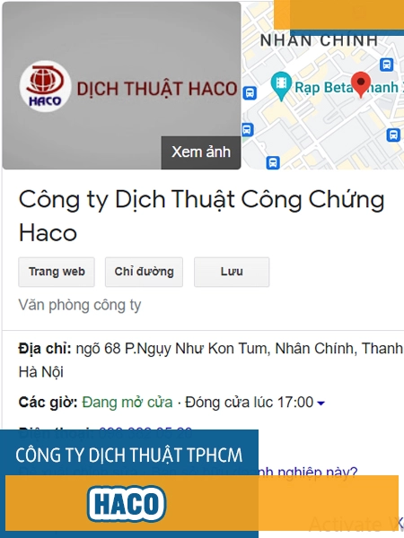 Công ty dịch thuật Sài Gòn HACO