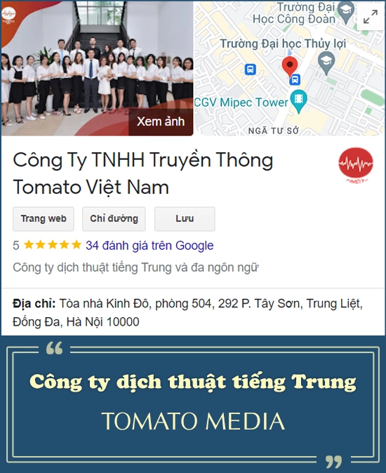 Công ty dịch thuật tiếng Trung - Tomato Media