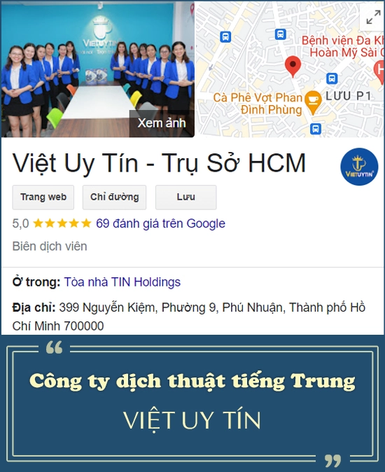 Công ty dịch thuật tiếng Trung Việt Uy Tín