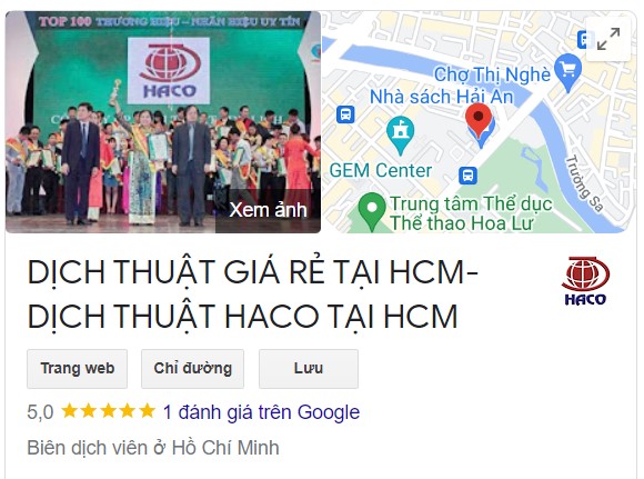 địa chỉ dịch thuật công chứng Sài Gòn tphcm