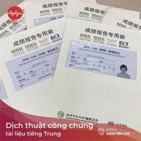 Dịch thuật công chứng tài liệu tiếng Trung