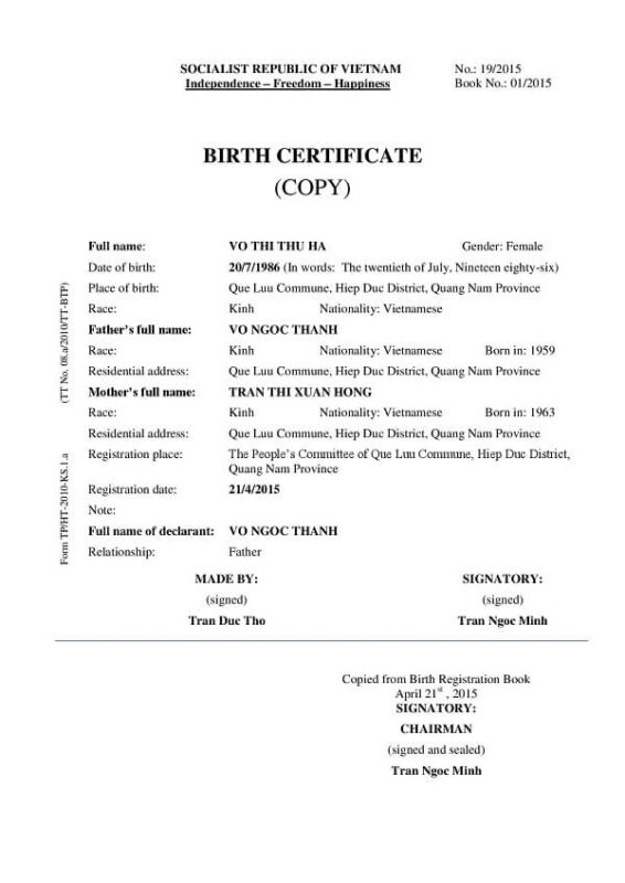 Birth certificate translation service Accuracy Confidentiality Prestige