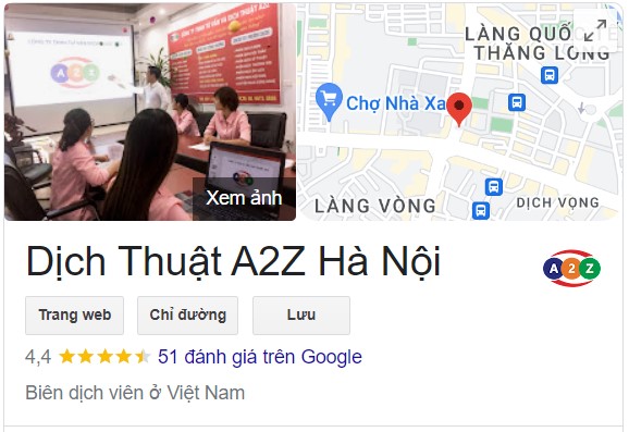 Dịch thuật tiếng Hàn tại Hà Nội - Công ty dịch thuật A2Z