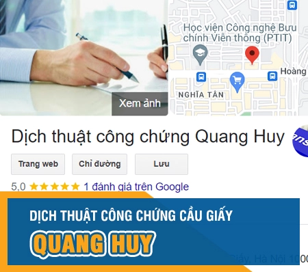 Dịch thuật công chứng Cầu Giấy - Quang Huy