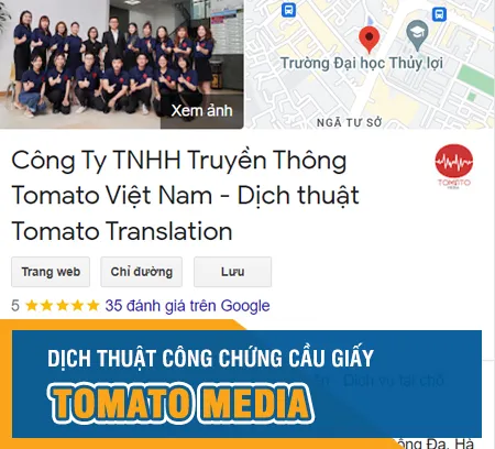 Tomato Media - Địa chỉ dịch thuật công chứng Cầu Giấy nhanh, chuẩn, giá tốt