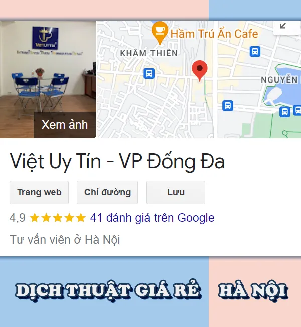 Dịch thuật giá rẻ tại Hà Nội - Việt Uy tín
