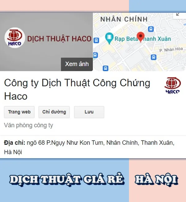 Dịch thuật giá rẻ Hà Nội - HACO