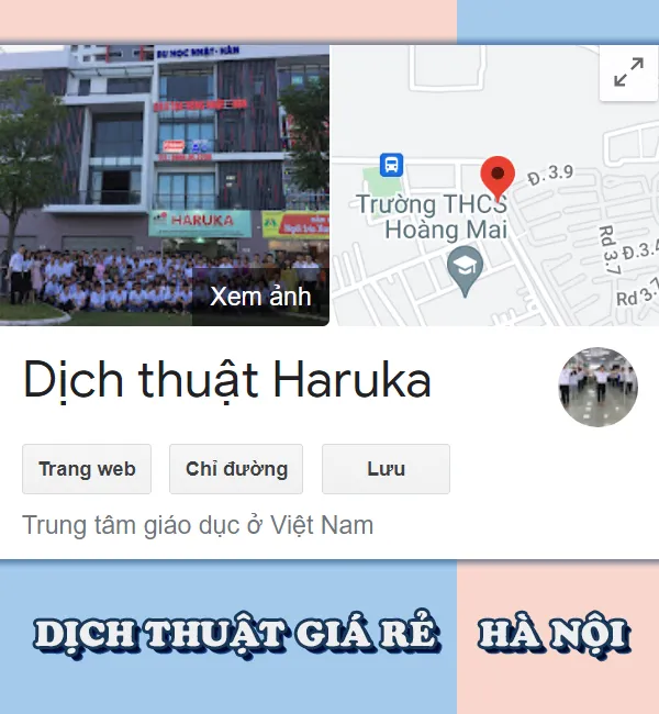 Dịch thuật giá rẻ tại Hà Nội - Haruka
