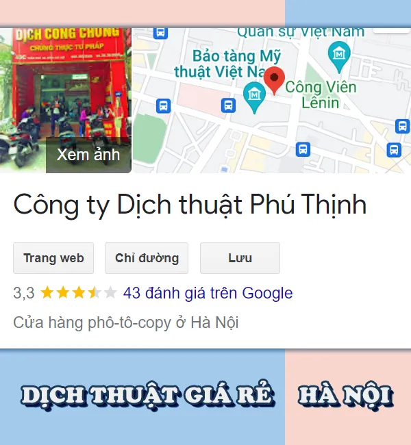 Công ty dịch thuật giá rẻ Hà Nội - Phú Thịnh