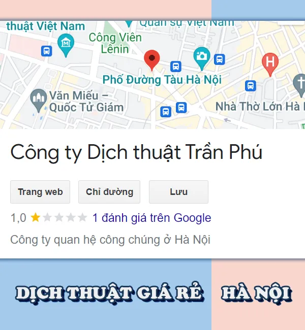 Dịch thuật giá rẻ Hà Nội - Trần Phú