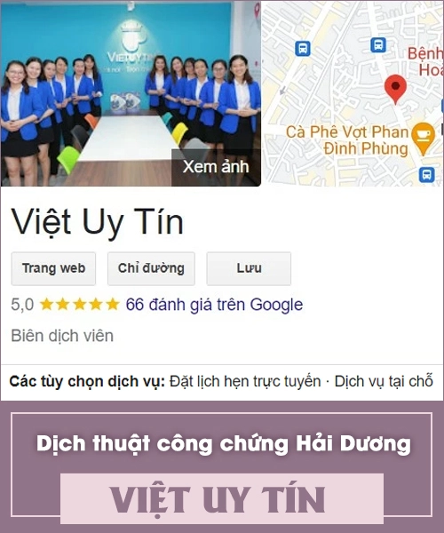 Dịch thuật Hải Dương - Việt Uy Tín