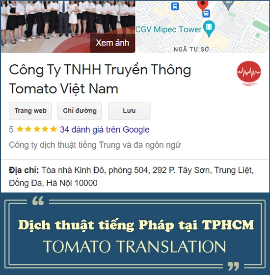 Dịch thuật tiếng Pháp tại TPHCM - Tomato Translation