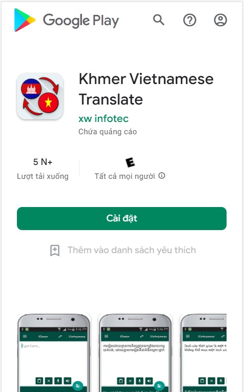 Khmer Vietnamese Translate app dịch tiếng Campuchia