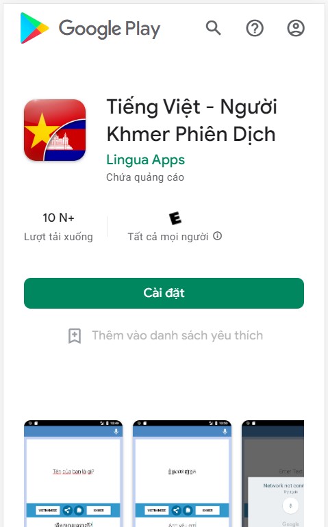 Tiếng Việt - Người Khmer Phiên Dịch ứng dụng dịch tiếng Campuchia