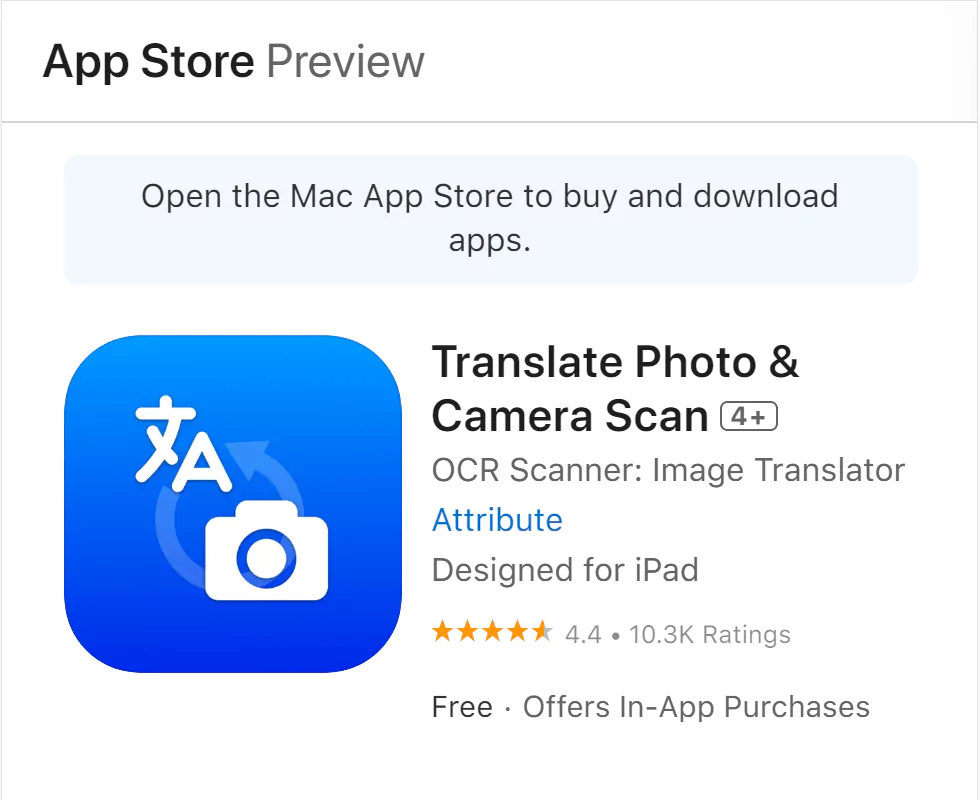 Phần mềm dịch bằng hình ảnh - Translate Photo & Camera Scan