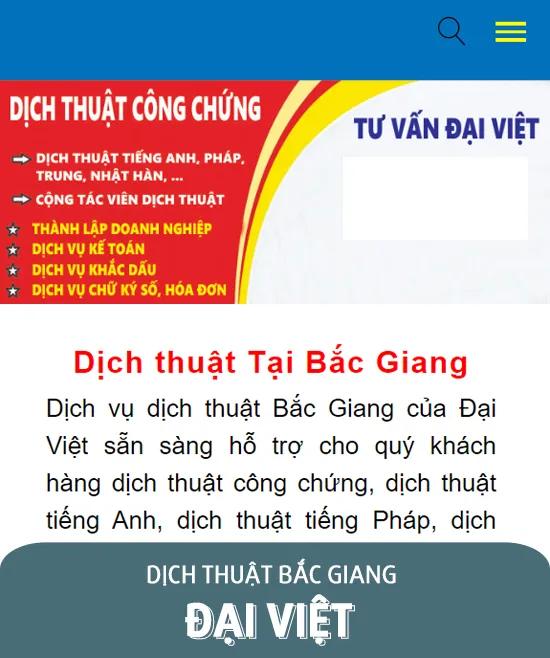 Dịch thuật Bắc Giang - Đại Việt