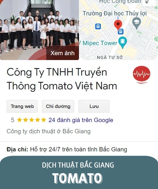 Công ty dịch thuật Bắc Giang - Tomato Media