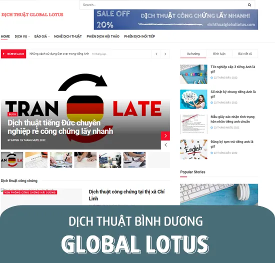 Dịch thuật Bình Dương - Công ty Global Lotus