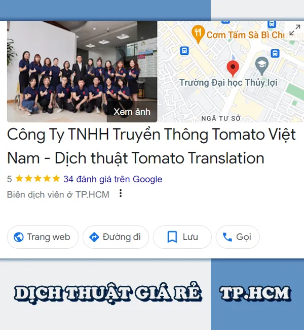 Dịch thuật Tomato Media giá rẻ ở TPHCM
