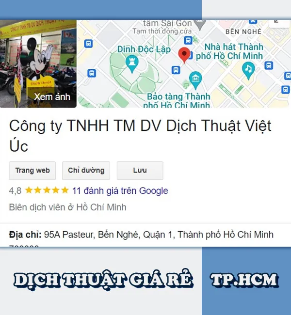 Dịch thuật Việt Úc - dịch thuật công chứng giá rẻ TPHCM