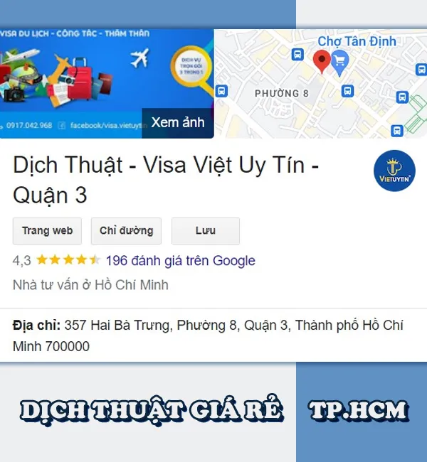 Công ty Việt Uy tín tại TPHCM dịch thuật giá rẻ