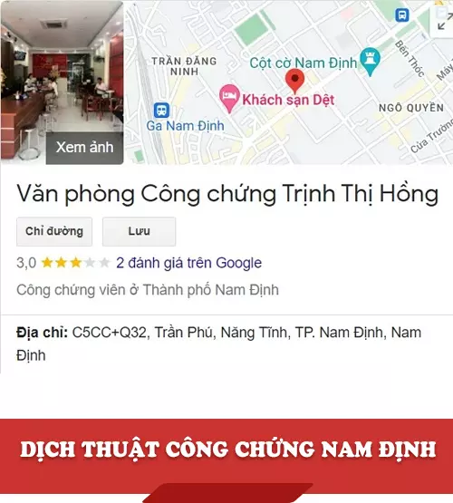 Dịch thuật công chứng Nam Định - Văn phòng Công chứng Trịnh Thị Hồng