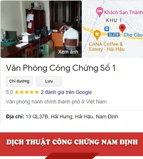 Dịch thuật công chứng Nam Định - Văn Phòng Công Chứng Số 1 