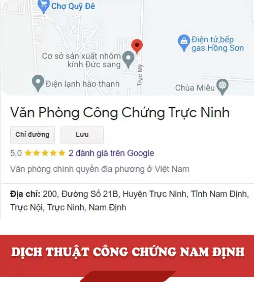 Dịch thuật công chứng Nam Định - Văn Phòng Công Chứng Trực Ninh 