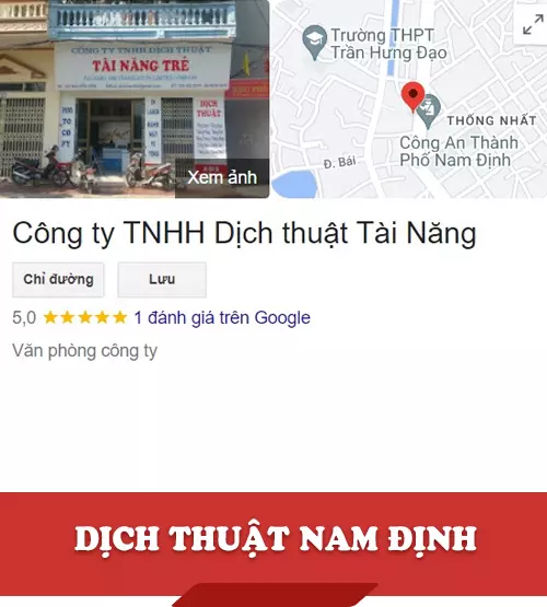 Dịch thuật Nam Định - Công ty dịch thuật và đào tạo Tài Năng Trẻ tại Nam Định