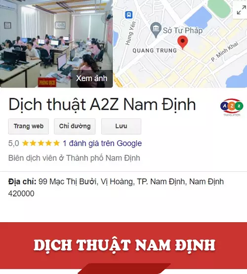 Công ty dịch thuật Nam Định - A2Z