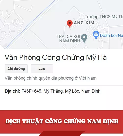 Dịch thuật công chứng Nam Định - Văn phòng công chứng Mỹ Hà