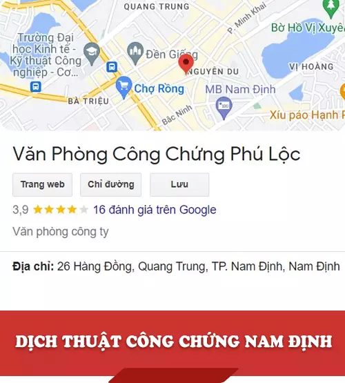 Dịch thuật công chứng Nam Định - Văn phòng công chứng Phú Lộc