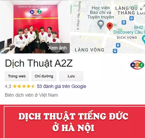 Dịch thuật tiếng Đức ở Hà Nội - A2Z