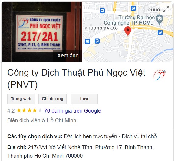 Công ty dịch thuật Phú Ngọc Việt - Dịch thuật tiếng Đức TPHCM