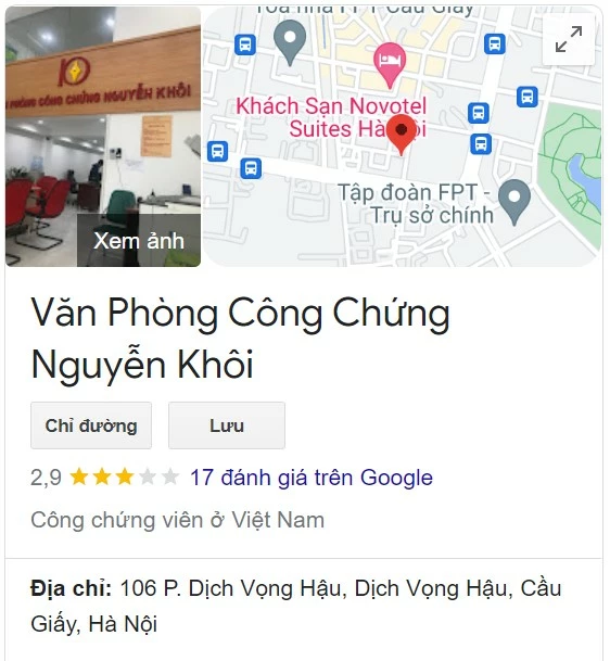 Văn phòng công chứng Cầu Giấy Hà Nội - Nguyễn Khôi