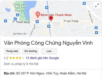 Văn phòng công chứng Hai Bà Trưng - Nguyễn Vinh