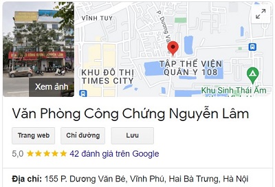 Địa chỉ văn phòng công chứng Hoàng Mai - Nguyễn Lâm