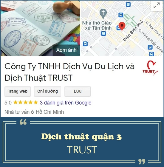 Dịch thuật quận 3 - Công Ty TNHH Dịch Vụ Du Lịch và Dịch Thuật TRUST