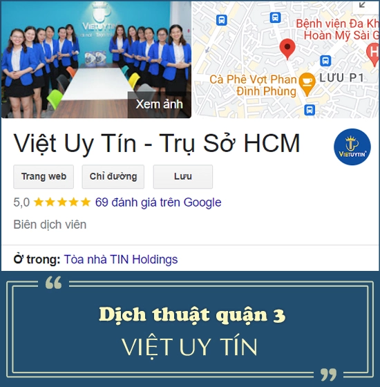 Dịch thuật quận 3 - Việt Uy Tín