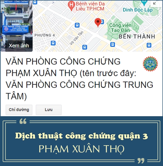 Dịch thuật công chứng quận 3 - Phạm Xuân Thọ