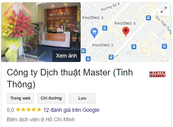 District 3 Translation - Master (Tinh Thong) Translation Company