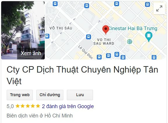 District 3 Translation – Tan Viet Professional Translation Joint Stock Company