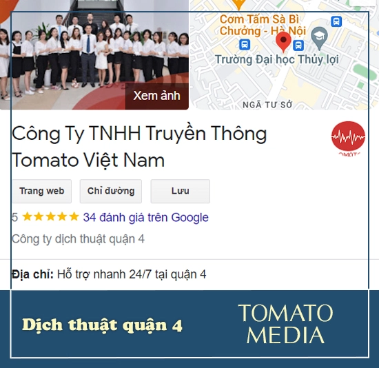 Dịch thuật Quận 4 - Dịch thuật Tomato Media