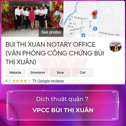 Dịch thuật công chứng quận 7 TPHCM - Bùi Thị Xuân