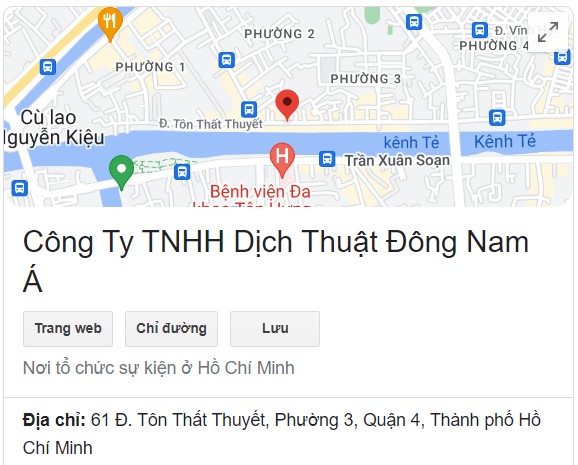 Dịch thuật quận 4 - Công Ty TNHH Dịch Thuật Đông Nam Á
