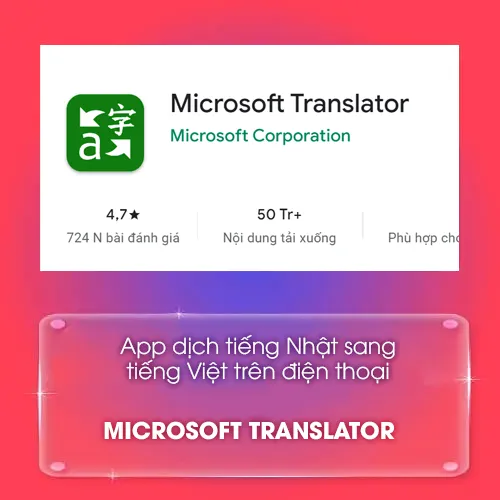 App dịch tiếng Nhật sang tiếng Việt Microsoft Translator