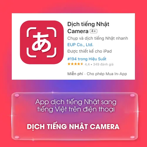 App dịch tiếng Nhật sang tiếng Việt Dịch tiếng Nhật Camera