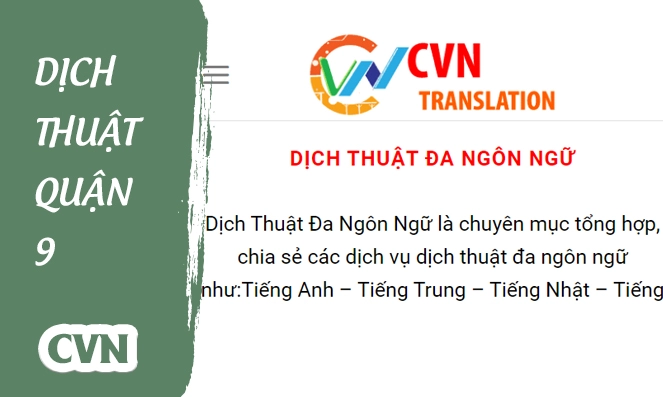 Dịch thuật tại quận 9 TPHCM - CVN