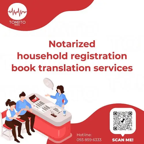 Notarized household registration book translation services