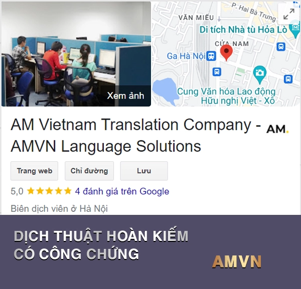 Dịch thuật tại quận Hoàn Kiếm - Công ty Dịch thuật AM